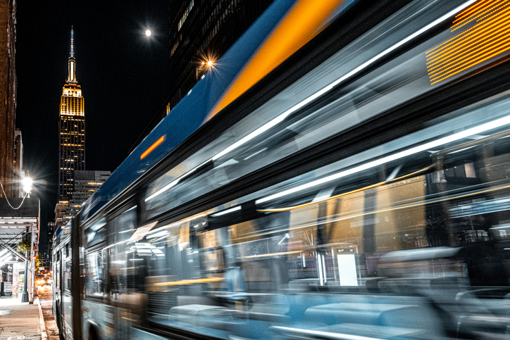 New York city at night and amazing New York iconic buildings