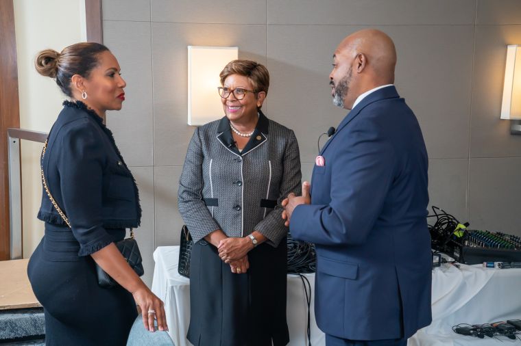 HBCU Presidents Dr. Roslyn Clark Artis (Benedict College), Dr. Cynthia Warrick (Stillman College) and Dr. Sean L. Huddleston (Martin University)