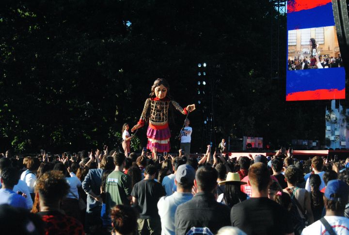 Little Amal, the 12-foot refugee puppet, joins Global Citizen Fest NYC