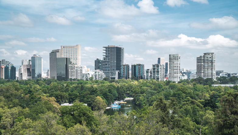 Skyscrapers and hotels in downtown of Mexico City