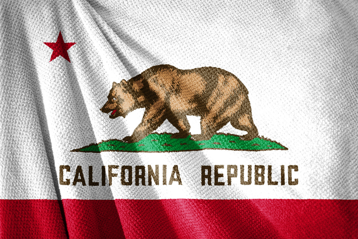 California state flag on towel surface illustration