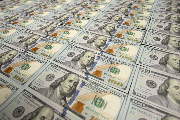 US dollars as a background