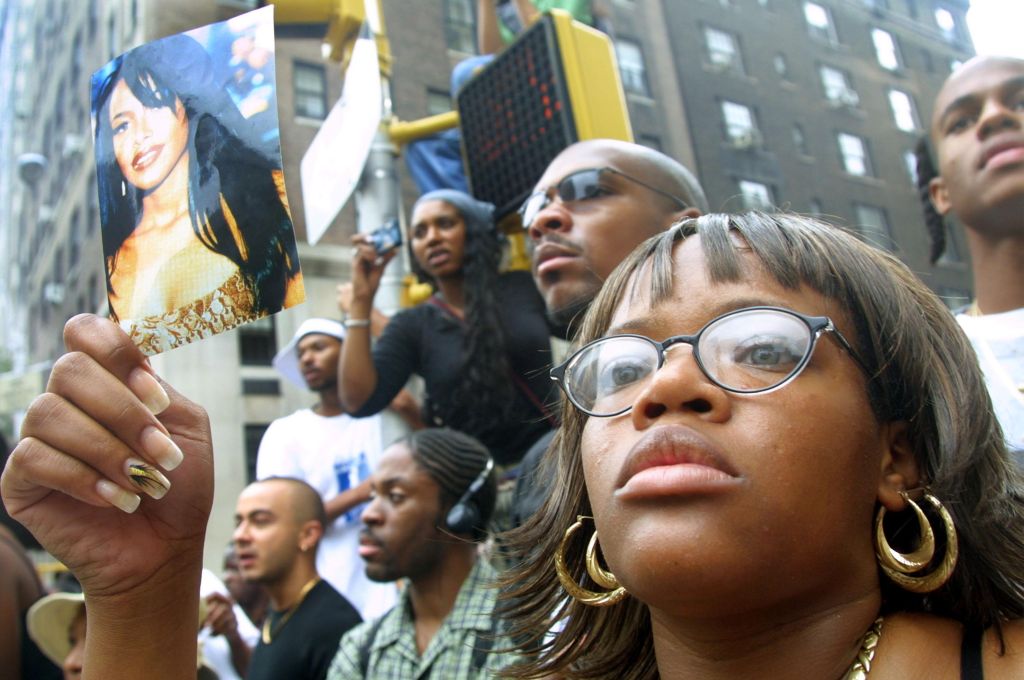 Funeral for Aaliyah in New York City