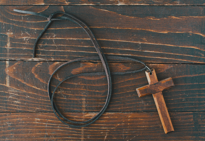 Christian Cross On Wood