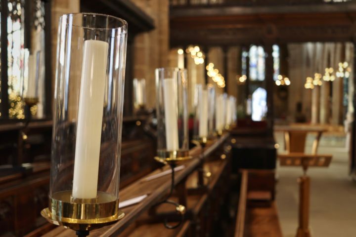 Candle Holder on Pew - Anglican Cathedral