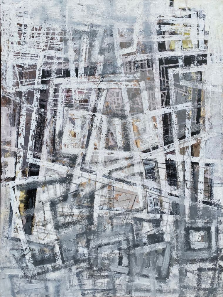 Amare Selfu, 'Interwoven II,' 2017, acrylic on canvas, 48 x 36”.