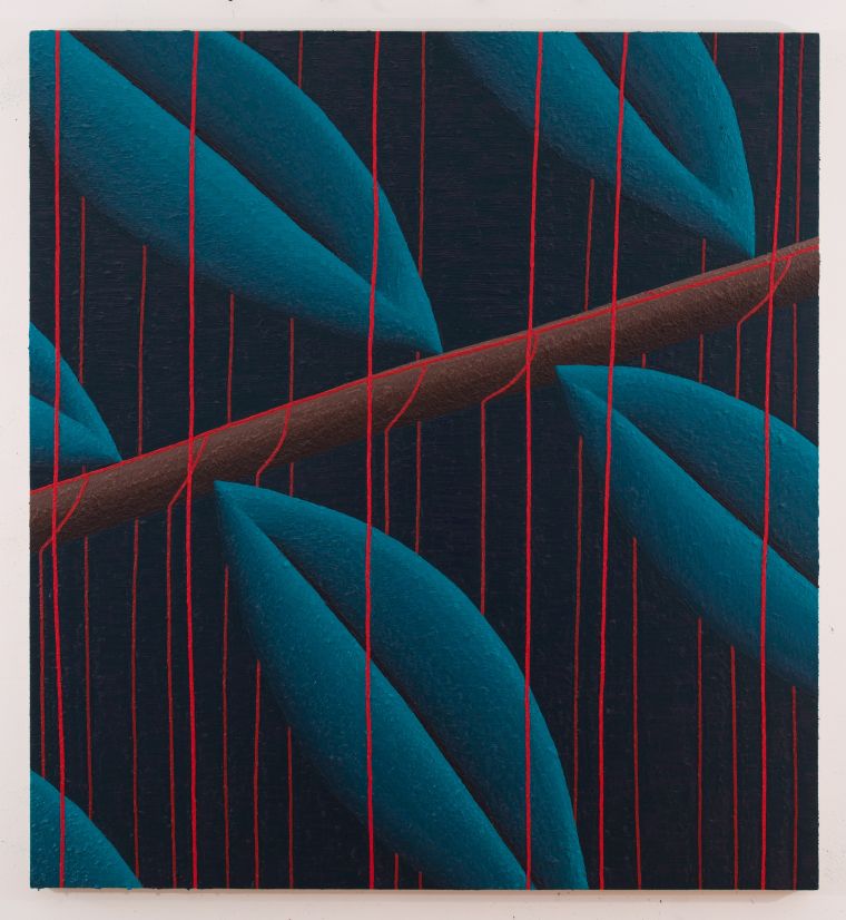 Nadia Ayari , 'Build I,' oil on linen, 50 x 46 inches, 2016. Courtesy of the artist and Taymour Grahne Projects