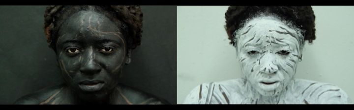 'Between the Voids,' Yvonne Osei, still from diptych video, 2012.