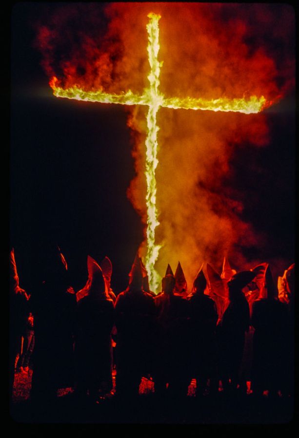 Attendees At A KKK Cross Burning