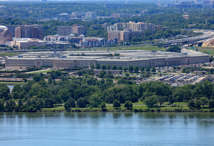Aerial View of the Pentagon - Arlington, Virginia, USA.
