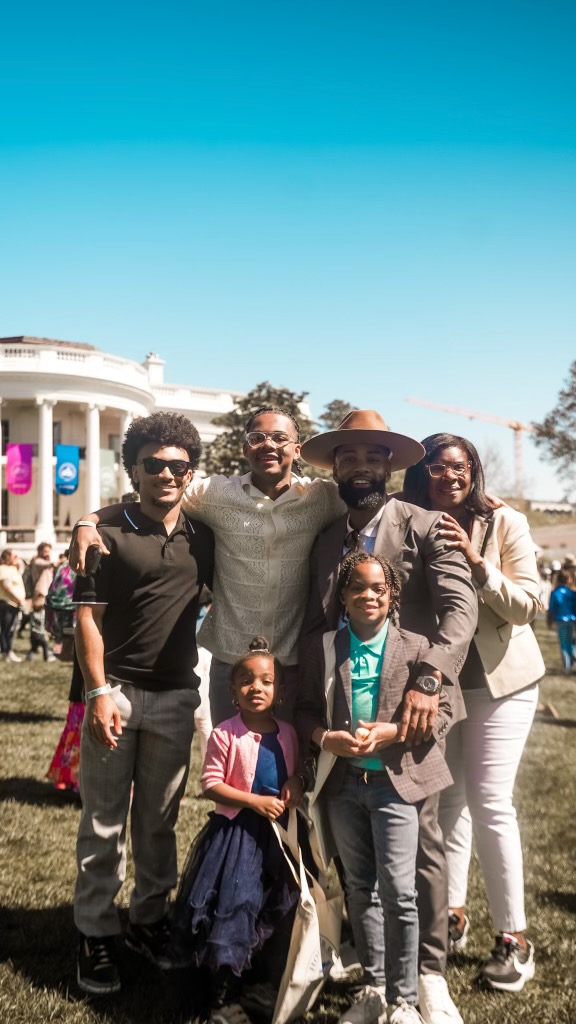 On the lawn at the annual White House Easter Egg Roll