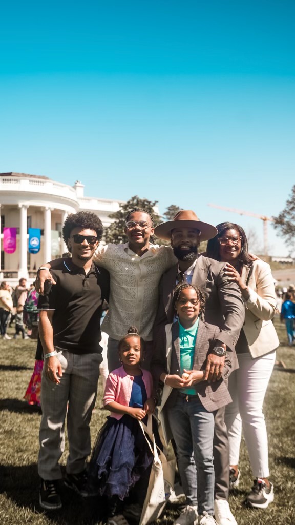 On the lawn at the annual White House Easter Egg Roll