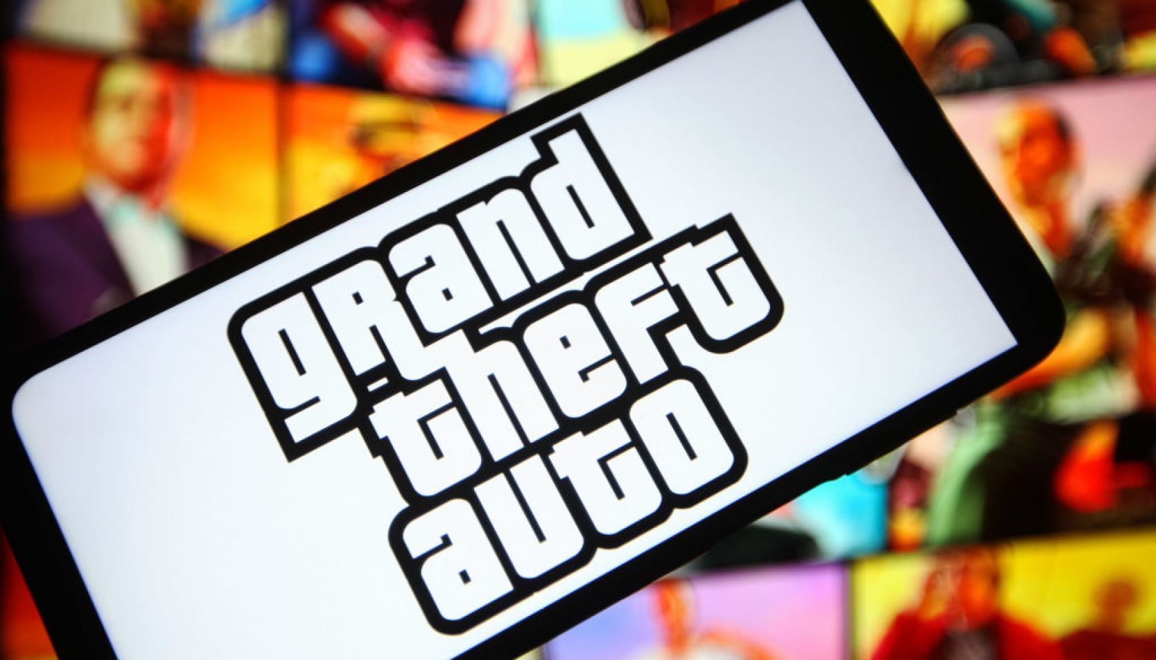 In this photo illustration a Grand Theft Auto (GTA) logo of...