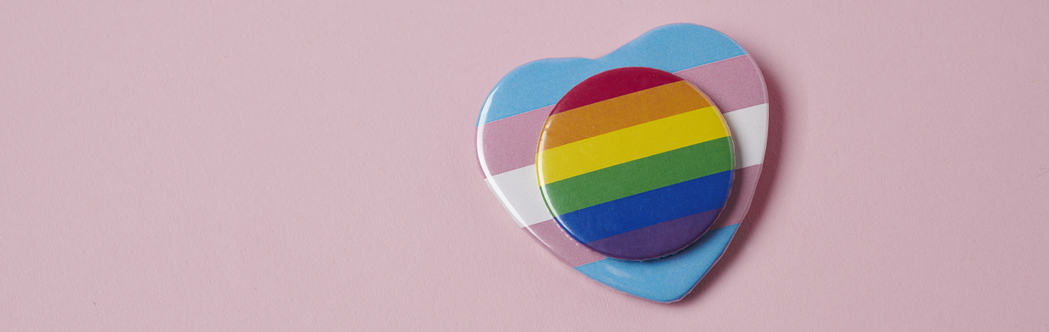 rainbow flag and a transgender flag, banner format