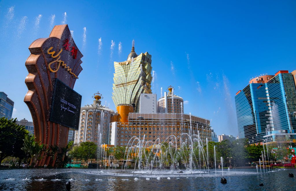 The new Wynn casino and Lisboa Casino, Macau, China.