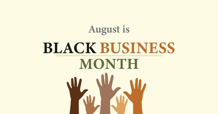 August is Black Business Month. Celebrating Black-Owned Business. Vector banner, poster.