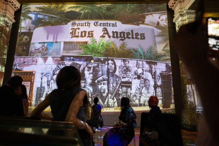 Guests Explore Hall Des Lumières While Looking At 50 Years Of Hip Hop In The Form Of Art