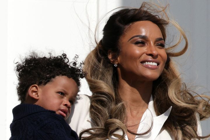 Singer Ciara watches with her son Win Harrison Wilson