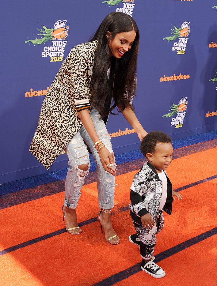 Singer Ciara and son Future Zahir Wilburn attend 2015 Nickelodeon Kids' Choice Sports Awards
