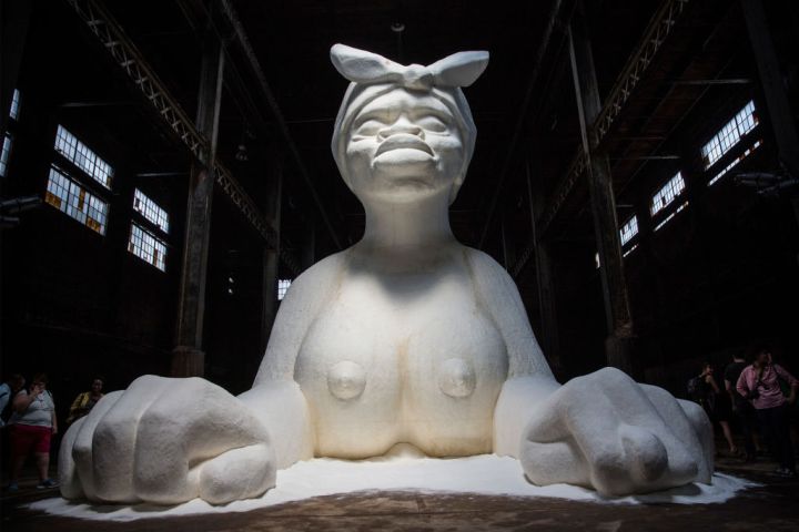 "A Subtlety (aka 'Marvelous Sugar Baby'): an Homage to the unpaid and overworked Artisans who have refined our Sweet tastes from the cane fields to the Kitchens of the New World on the Occasion of the demolition of the Domino Sugar Refining Plant" by Kara Walker (2014)