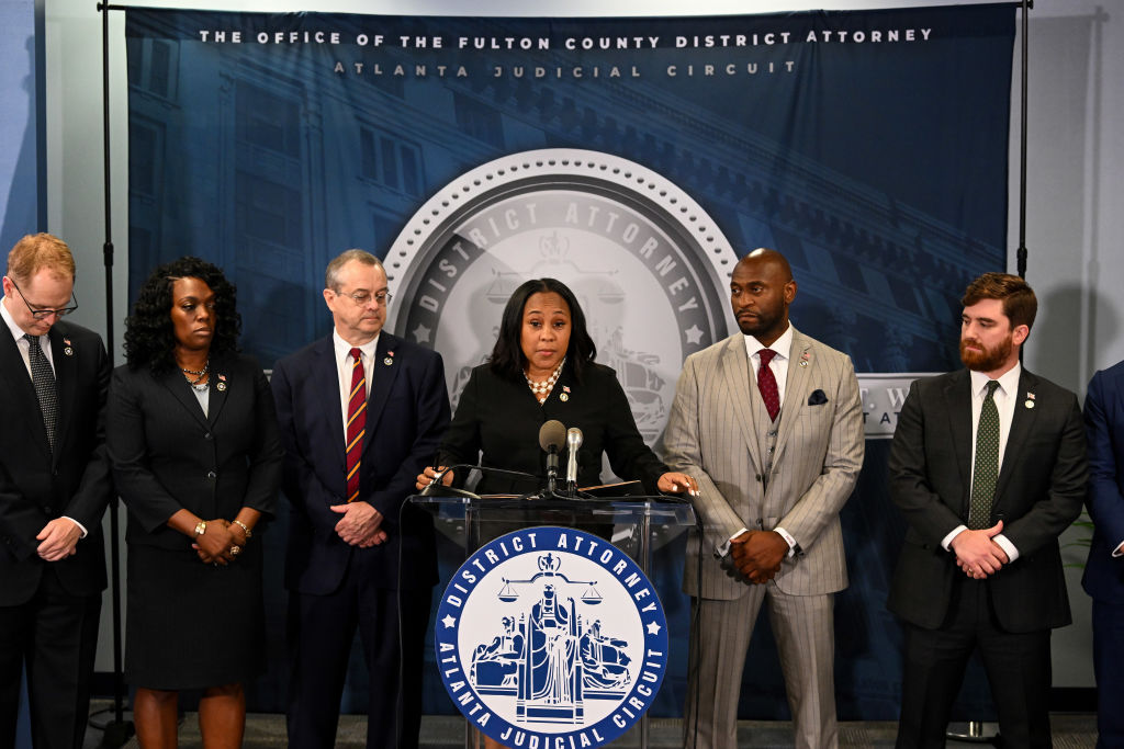 Fulton County District Attorney Fani Willis Speaks During A News Conference in Atlanta, Georgia