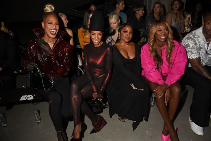 Laverne Cox, June Ambrose, Quinta Brunson, and Yvonne Orji at The LaQuan Smith NYFW Show