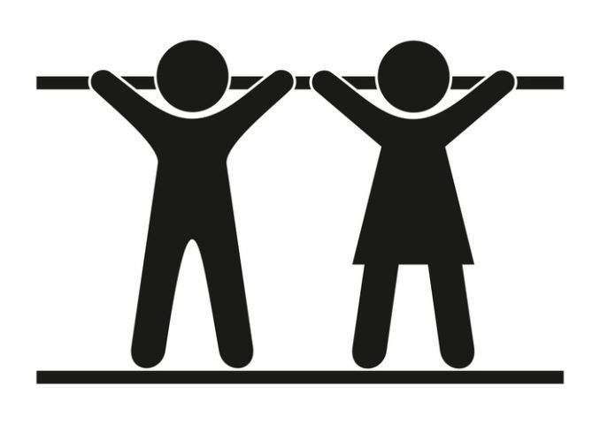 Playground, girl and boy on climbing frame, children crawler, black symbol, eps.