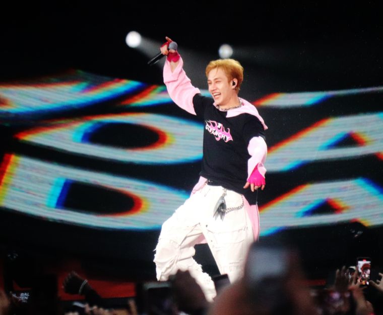 Bang Chan of 3RACHA performing at 2023 Global Citizen Festival