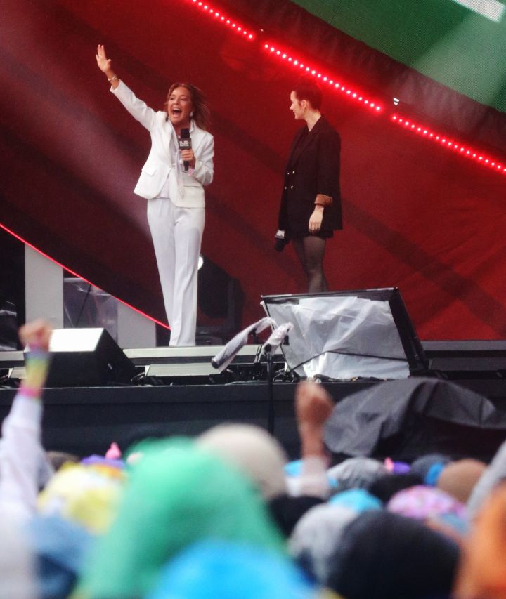 Yasmine Sherif, Executive Director at Education Cannot Wait, and actress Rachel Brosnahan at 2023 Global Citizen Festival