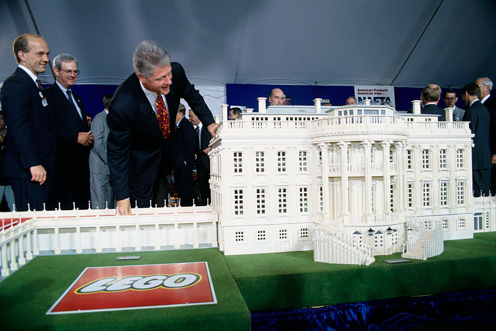 Bill Clinton and White House LEGO Replica