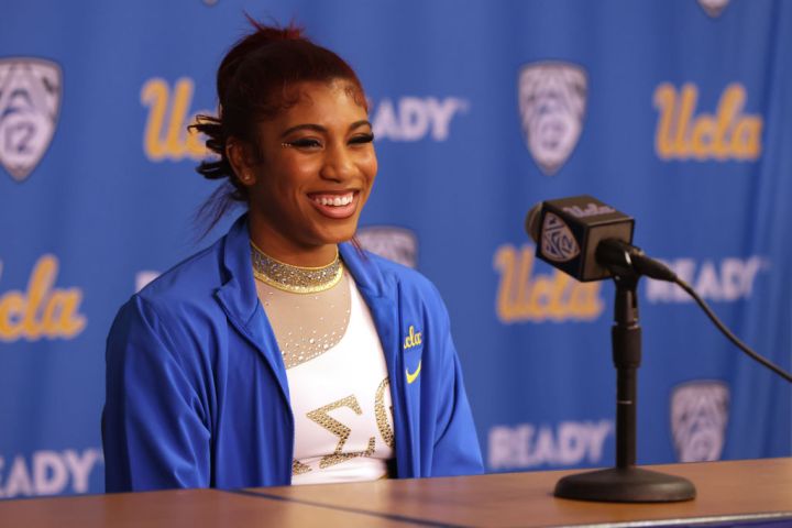 UCLA Gymnast Nya Reed Reps for Delta Sigma Theta and Divine 9 During Performance