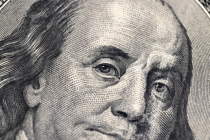 international currency American cash dollars close-up