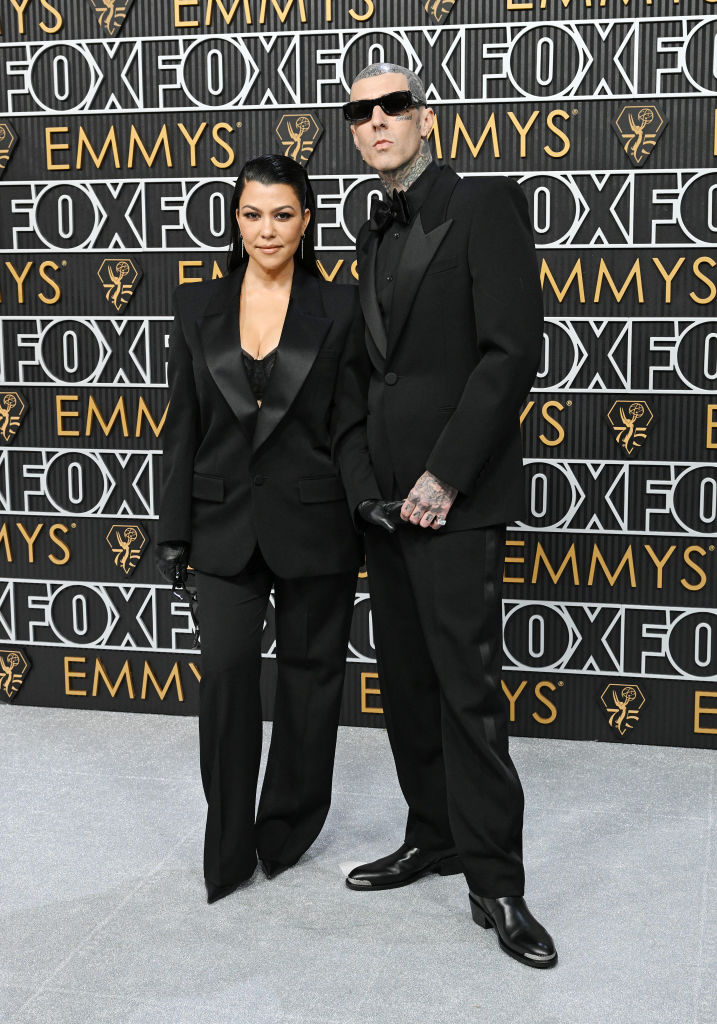 The Good, Bad, and Wild Emmy Awards Fashions: Kourtney Kardashian-Barker and Travis Barker