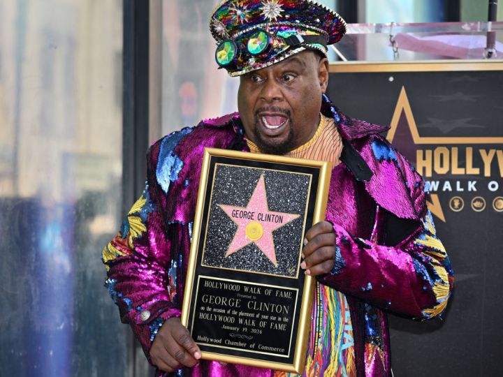 George Clinton with his Hollywood Walk of Fame plaque