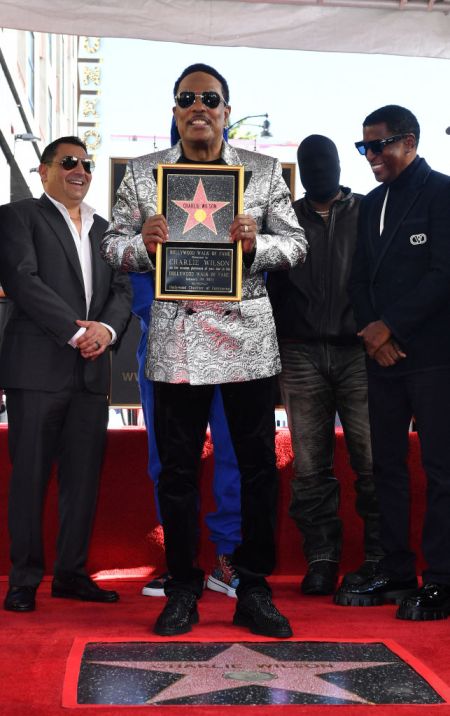 Charlie Wilson with his Hollywood Walk of Fame star plaque