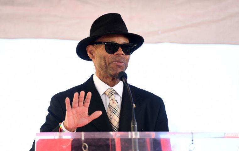 Jimmy Jam speaks at Charlie Wilson's Hollywood Walk of Fame ceremony