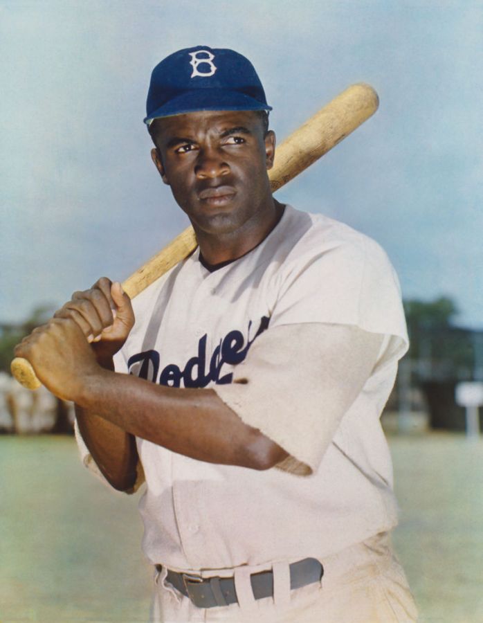 Jackie Robinson (1919-1972), Major League Baseball Player, half-length Portrait wearing Brooklyn Dodgers Uniform, Robert F. Cranston, Frank Livia, Bill Klein, Harry Warnecke, 1949