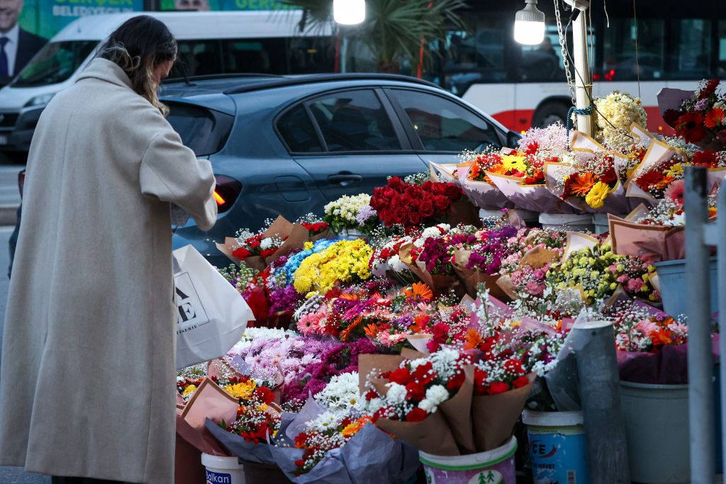 Valentine's Day preparations in flower shops