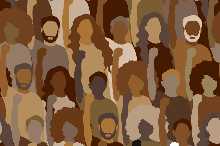 Seamless pattern of african american people