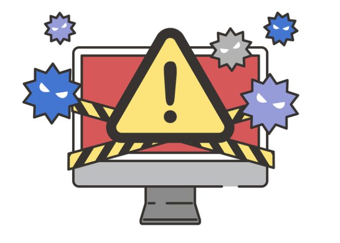 Illustration of a computer infected with a virus