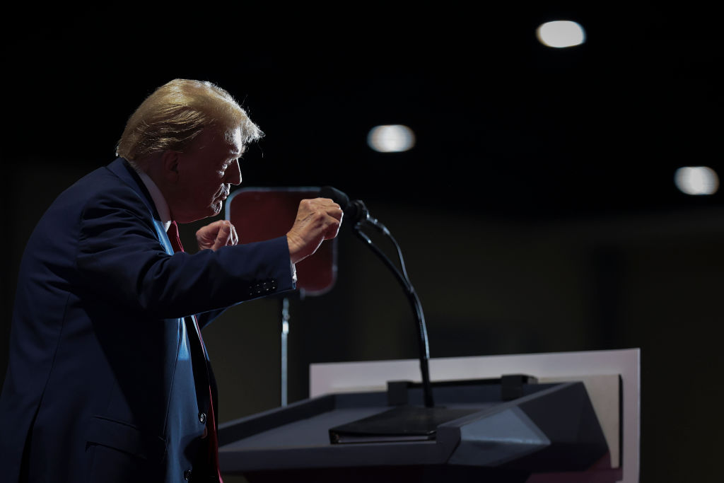 Donald Trump Campaigns Holds Campaign Rally In Richmond, Virginia