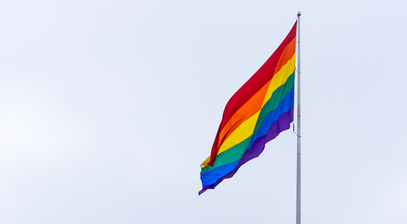 Rainbow Gay Pride Flag in Castro during day
