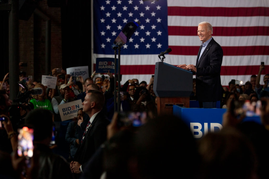 ATLANTA, USA - MARCH 9: President Joe Biden speaks to a crowd a