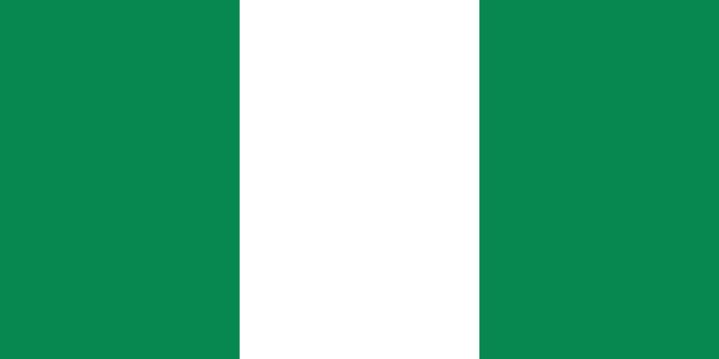 Nigeria flag. Flag icon. Standard color. Standard size. A rectangular flag. Computer illustration. Digital illustration. Vector illustration.