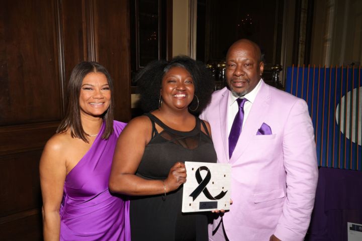 Alicia Etheredge-Brown, Bobby Brown and 2024 Thriver Award Winner Madisen Williams