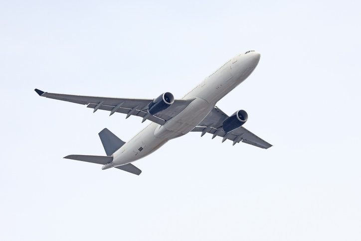 Plane flying to destination, Montreal
