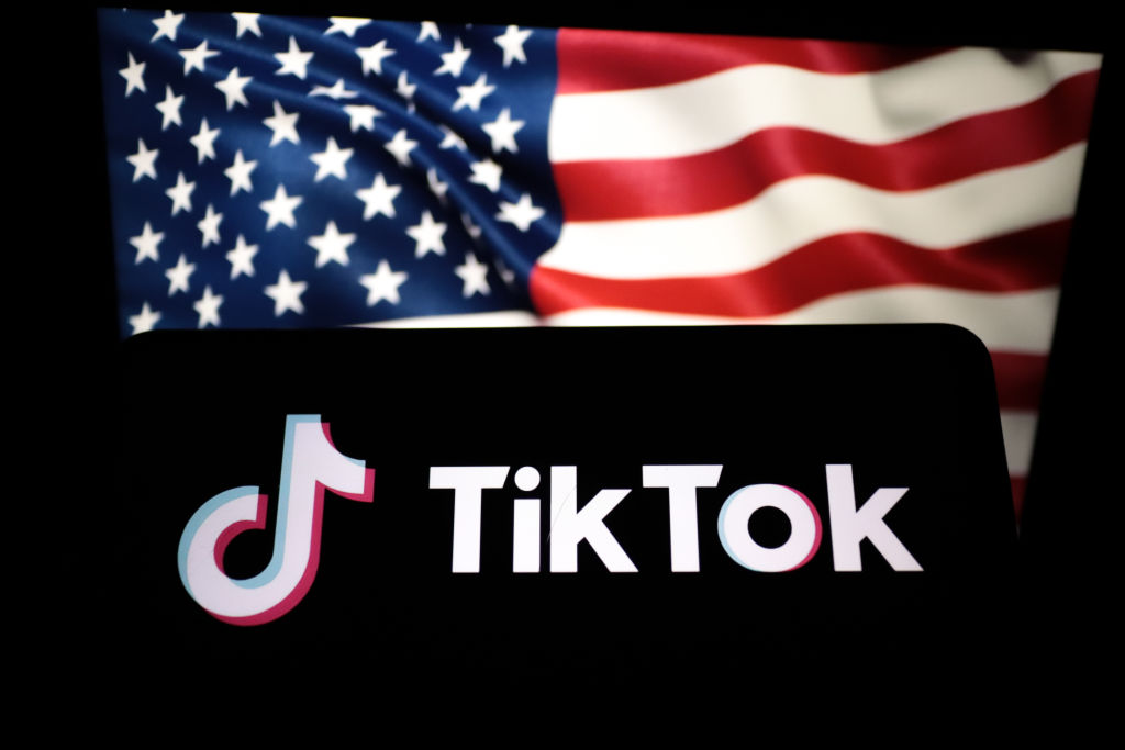 TikTok and United States flag