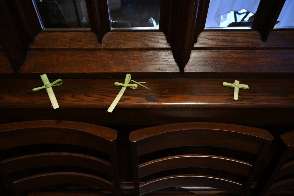 Palm Sunday services at St. Johns Cathedral in Denver, Colorado