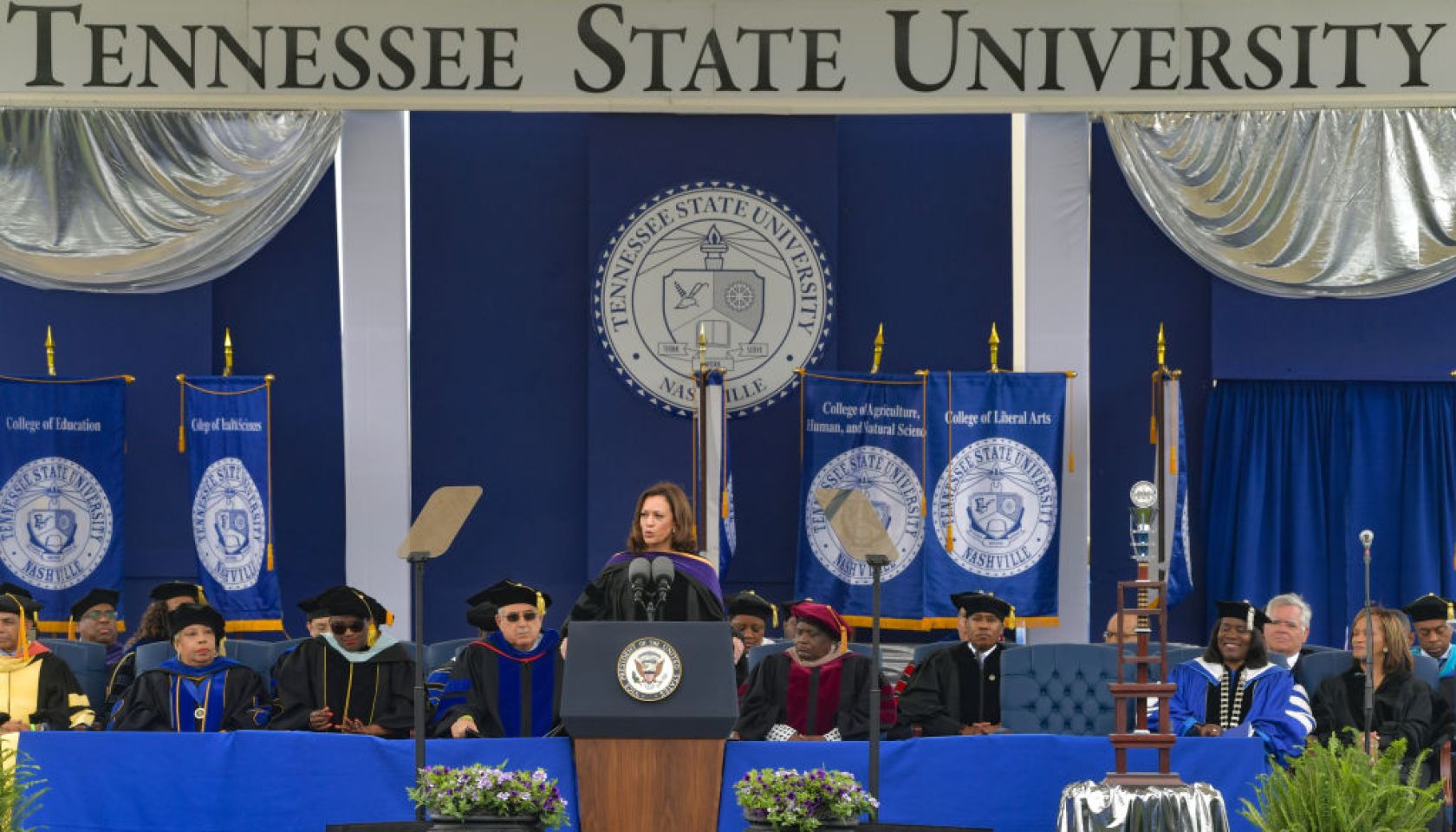 Vice President Kamala Harris Delivers The Keynote Speech During Tennessee State University's 2022 Commencement Ceremony
