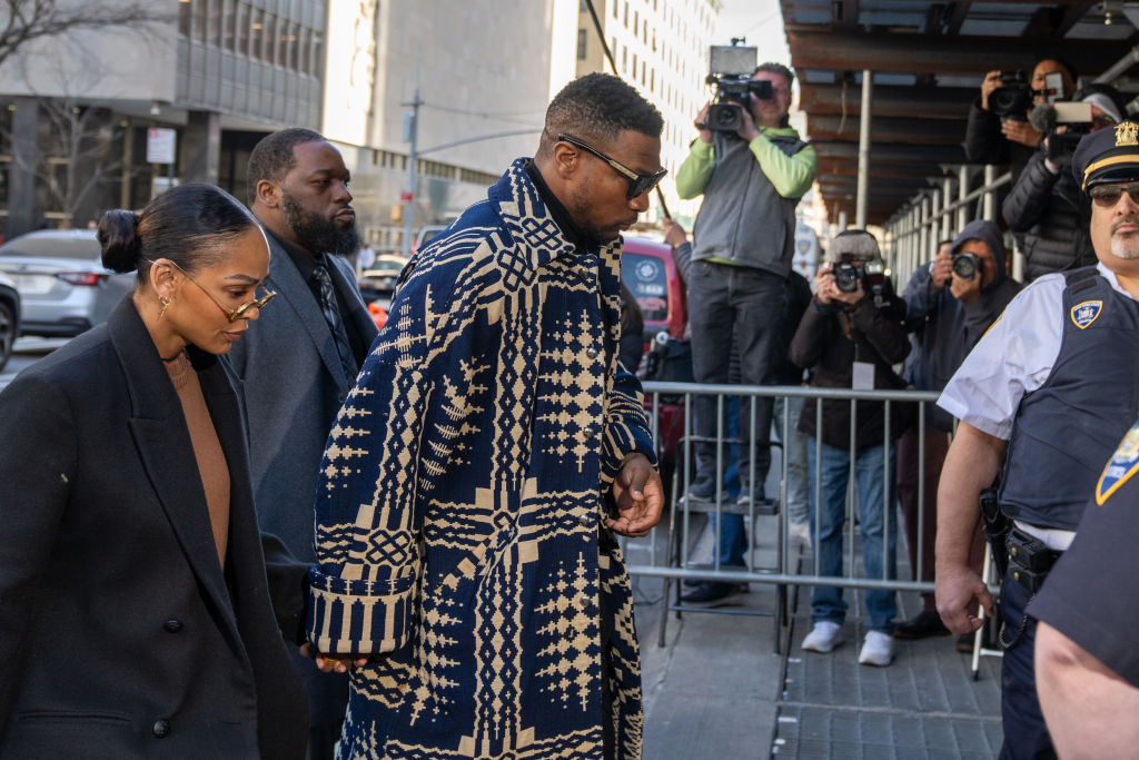 Actor Jonathan Majors Arrives For Sentencing In Domestic Abuse Case